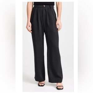 Reformation Black Tencel High Waist Wide Leg Mason Pants Trousers Sz. 2